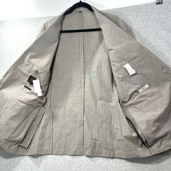 J Crew Ludlow 44R Slim fit tan Windowpane Japan cotton Blazer Jacket AH936 NWT - Picture 4 of 16